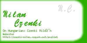 milan czenki business card